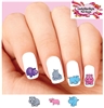 Colorful Hippo Hippopotamus Assorted Set of 20 Waterslide Nail Decals