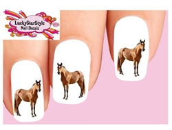 Brown Horse Standing Set of 20 Waterslide Nail Decals