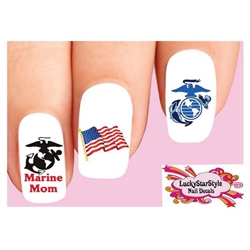 USMC United States US Marine Corps Mom Assorted Set of 20 Waterslide Nail Decals