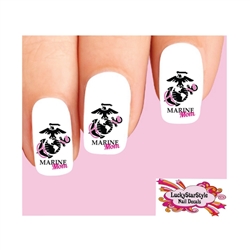 USMC United States US Marine Corps Mom Pink Waterslide Nail Decals