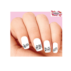 Music Notes Assorted Set of 20 Waterslide Nail Decals