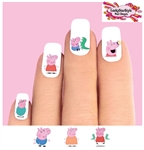 Peppa Pig Assorted Set of 20 Waterslide Nail Decals