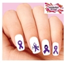 Purple Awareness Ribbon Assorted Set of 20 Waterslide Nail Decals