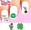 St Patricks Day Shamrock Kiss Leprechaun Rainbow Pot of Gold Assorted Set of 20 Waterslide Nail Decals