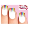 Colorful Rainbow Paint Drip Dripping Set of 10 Waterslide Nail Decals Tips