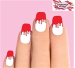 Red Blood Paint Drip Dripping Set of 10 Waterslide Nail Decals Tips