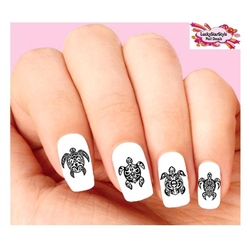 Hawaiian Tribal Turtle Assorted Set of 20 Waterslide Nail Decals