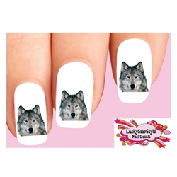 Grey Wolf Set of 20 Waterslide Nail Decals