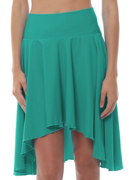 High Low Dance Skirt (Shiny Lycra) - 200+ Colors