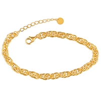 Plain Silver Chain with Yellow Gold Plating