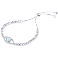 Silver Bracelet Fit Wrist with CZ