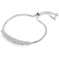 Silver Bracelet Fit Wrist with Micro set CZ