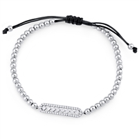 Silver Bracelet Fit Wrist with CZ