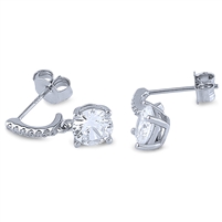 Sterling Silver Dangle Earrings with Cubic Zirconia