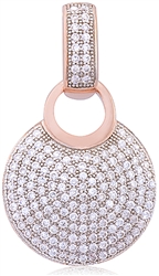 Silver Pendant with 3 Micron Rose Gold Plating & Micro Set Cubic Zirconia