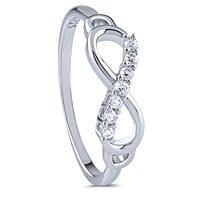 Silver Infinity Ring with White CZ Stones