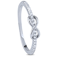 Sterling Silver infinity Ring with White CZ Stones