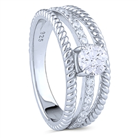 Sterling Silve Ring with White CZ