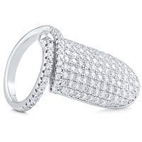 Adjustable Nail Silver Ring with CZ