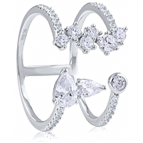 Silver Open Ring with CZ