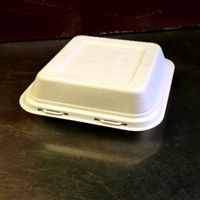 EcoSource Compostable Bagasse Clamshell 9" x 9" x 3"