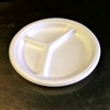 EcoSource Compostable Bagasse 10" 3-Compartment Round Plate