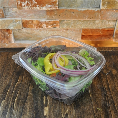 Clear Compostable PLA Hinged Deli Box 16 oz.