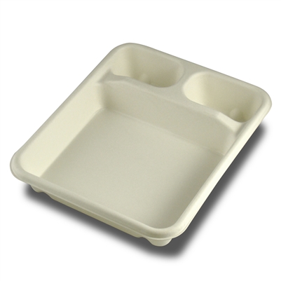 StalkMarket Compostable Bagasse Food Tray Three Compartment