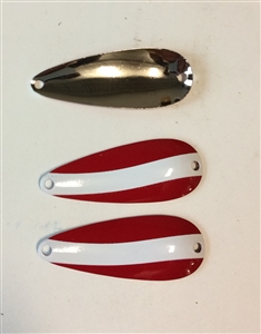 3 Pack of Red/White Nickel back  3/8 oz Spoons