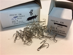 36 - Size 8 Treble hooks