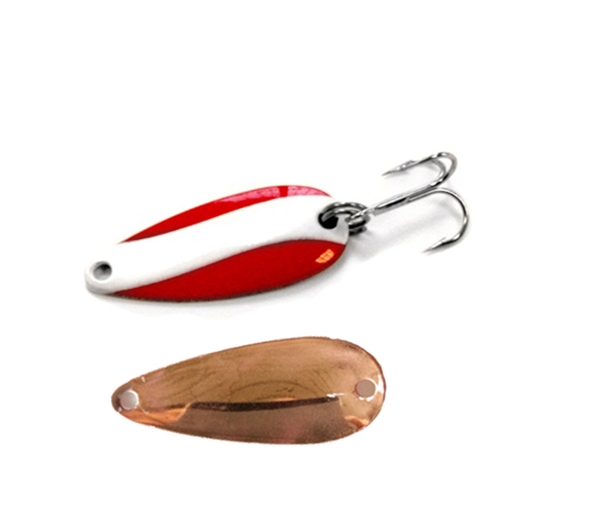 The "Mainer" - Copper back red white spoon (1/4 oz.)