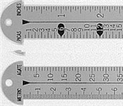 G43867 -  Printer's 12" Line Gauge Pica Ruler/2-Sided - Stainless Steel/Pica- Inch/Metric-Agate/12" L x 13/16" W x 1/32" Tk/Each