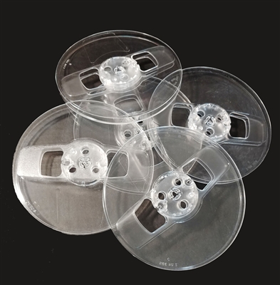 Group of 1/4" x 7" Audio Tape 2-Window Plastic Audio Reels in Clear