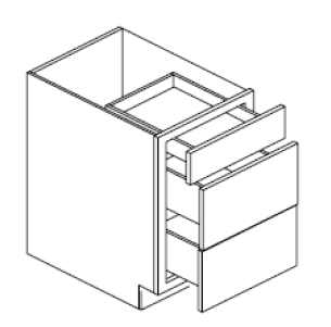 Ashford Series  Frost White Shaker  Vanity BATHROOM VANITY DRAWER PACK - 3 DRAWER (12"Wx21"Dx34 1/2"H) from The Cabinet Depot