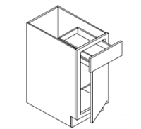 Ashford Series Charleston Saddle BASE 12 KITCHEN CABINET - 1 DOOR, 1 DRAWER, 1 SHELF (12"Wx24"Dx34 1/2"H) from The Cabinet Depot