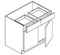 Fairfield Series Polar White Shaker BASE 30 KITCHEN CABINET - 2 DOOR, 2 DRAWER, 1 SHELF (30"Wx24"Dx34 1/2"H) from The Cabinet Depot