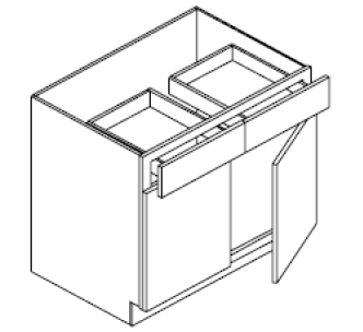 Fairfield Series  Barrington White 
BASE 33 KITCHEN CABINET - 2 DOOR, 2 DRAWER, 1 SHELF (33"Wx24"Dx34 1/2"H)  from The Cabinet Depot