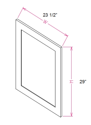 Ashford Series Grey Shaker BASE DECORATIVE DOOR PANEL (23 1/2"Wx29"H)  from The Cabinet Depot