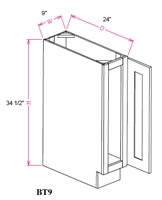 Ashford Series  Grey Shaker SPICE DRAWER - 1 DRAWER (6"Wx24"D"x34 1/2"H) from The Cabinet Depot