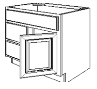 Fairfield Series  Barrington White SPICE DRAWER - 1 DRAWER (6"Wx24"D"x34 1/2"H) from The Cabinet Depot