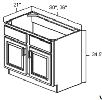 Ashford Series  Grey Shaker SPICE DRAWER - 1 DRAWER (6"Wx24"D"x34 1/2"H) from The Cabinet Depot