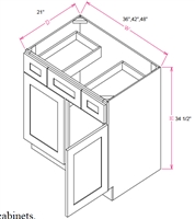 Ashford Series  Grey Shaker SPICE DRAWER - 1 DRAWER (6"Wx24"D"x34 1/2"H) from The Cabinet Depot