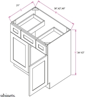 Ashford Series  Charleston White SPICE DRAWER - 1 DRAWER (6"Wx24"D"x34 1/2"H) from The Cabinet Depot