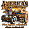 America's Highway Route 66 Hot Rod T-shirt