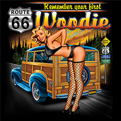 Remember Your First Woodie Route 66 Pinup T-shirt