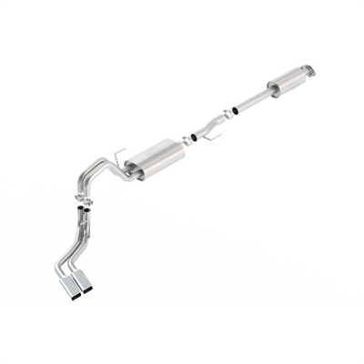 2015-2016 F-150 3.5L ECOBOOST CAT-BACK TOURING EXHAUST WITH DUAL RIGHT SIDE EXHAUST AND CHROME TIPS  -- M-5200-F1535RTC