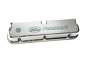 LASER ETCHED CHROME "FORD RACING" VALVE COVERS -- M-6582-LE302C