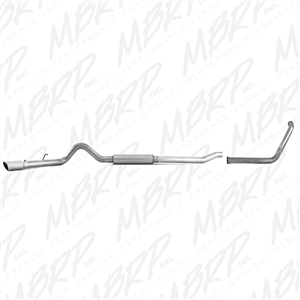 MBRP 2003-2007 Ford F-250/350 6.0L, EC/CC 4" Turbo Back, Single Side (Stock Cat) Exit, Aluminized  -- S6206AL