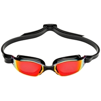 Aquasphere Xceed Adult Swimming Goggles. (Black/Red/Lens/Mirrored/Red)