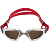 Aquasphere Kayenne Pro Adult Swimming Goggles. (White/Grey/Lens/Polarised/Brown)